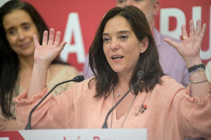 A alcaldesa en funcións da Coruña, Inés Rey, tras coñecerse o resultado das eleccións municipais /  EP - Arquivo